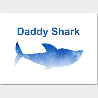 Daddy Shark Inspired Silhouette Posters and Art